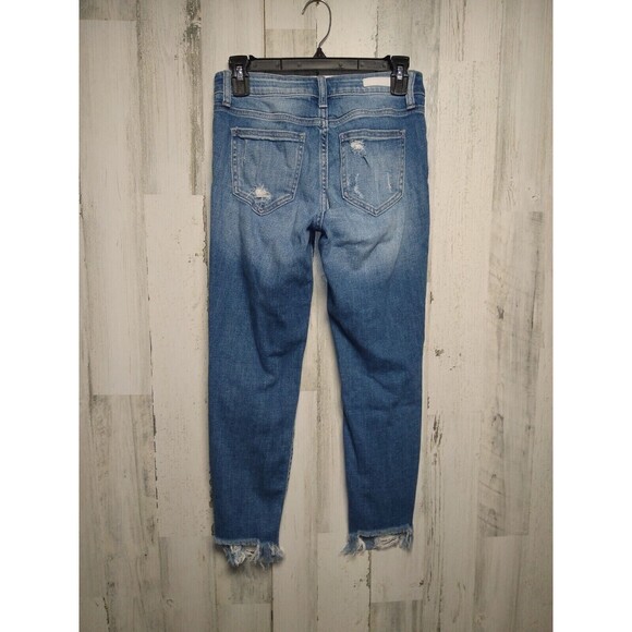 Cello Jeans Womens Size 3 Destroyed Cropped Cut Out Ankle Skinny - Picture 4 of 9